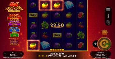 64 Gold Coins Hold and Win: Выигрыши