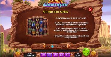 Colt Lightning: Фриспины