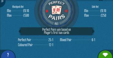 Perfect Pairs Blackjack: Выплаты